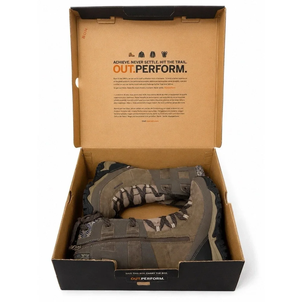 Merrell Polarand Rove Peak Waterproof Winter Snow Boots Women's 7.5 Gray New